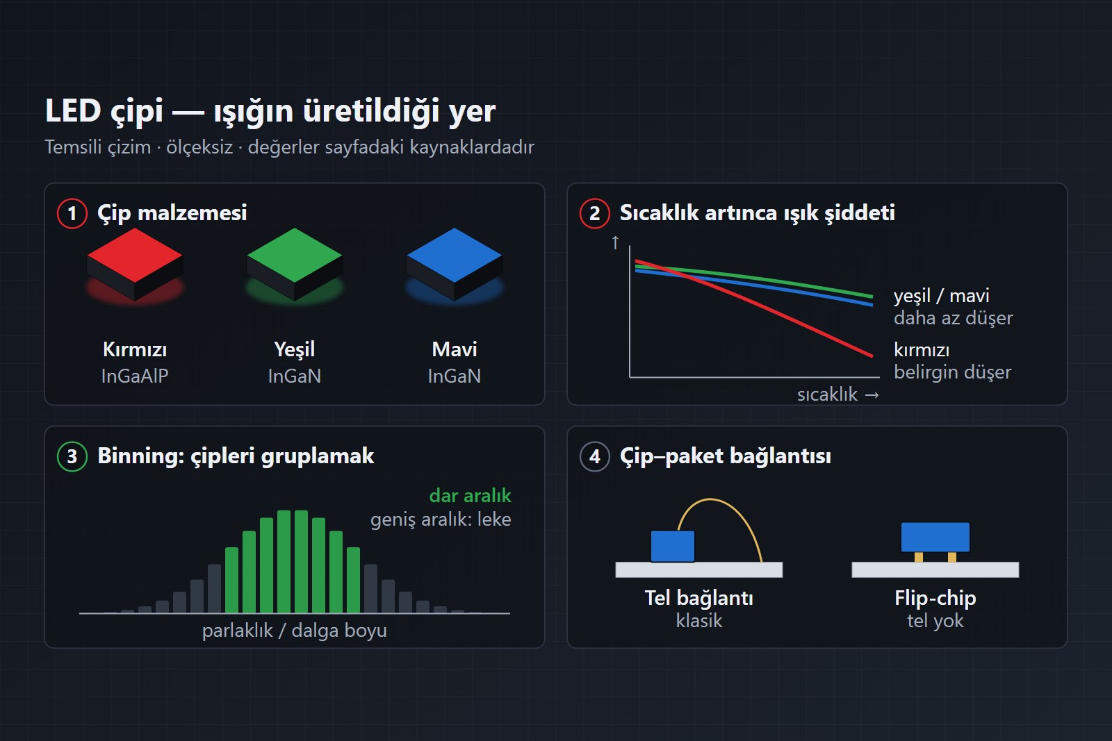 LED Çipi Nedir? Üreticiler, Binning ve Sıcaklığın Renge Etkisi